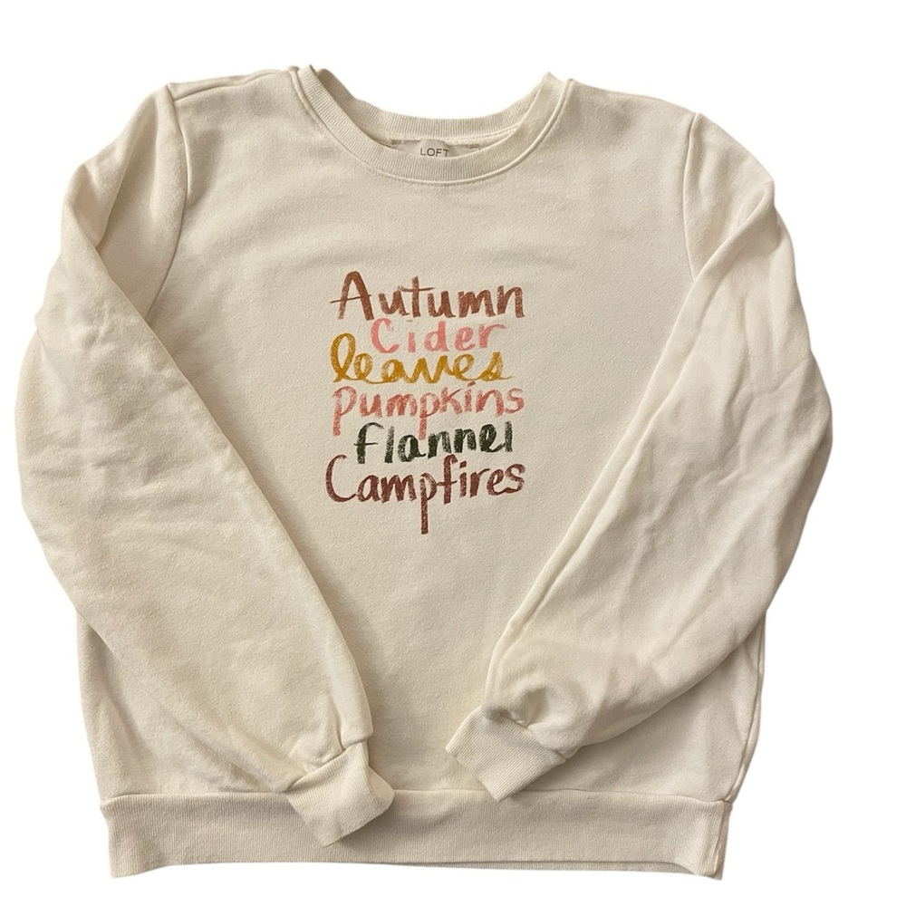 Loft lightweight graphic sweatshirt. Cream color. Size S.
